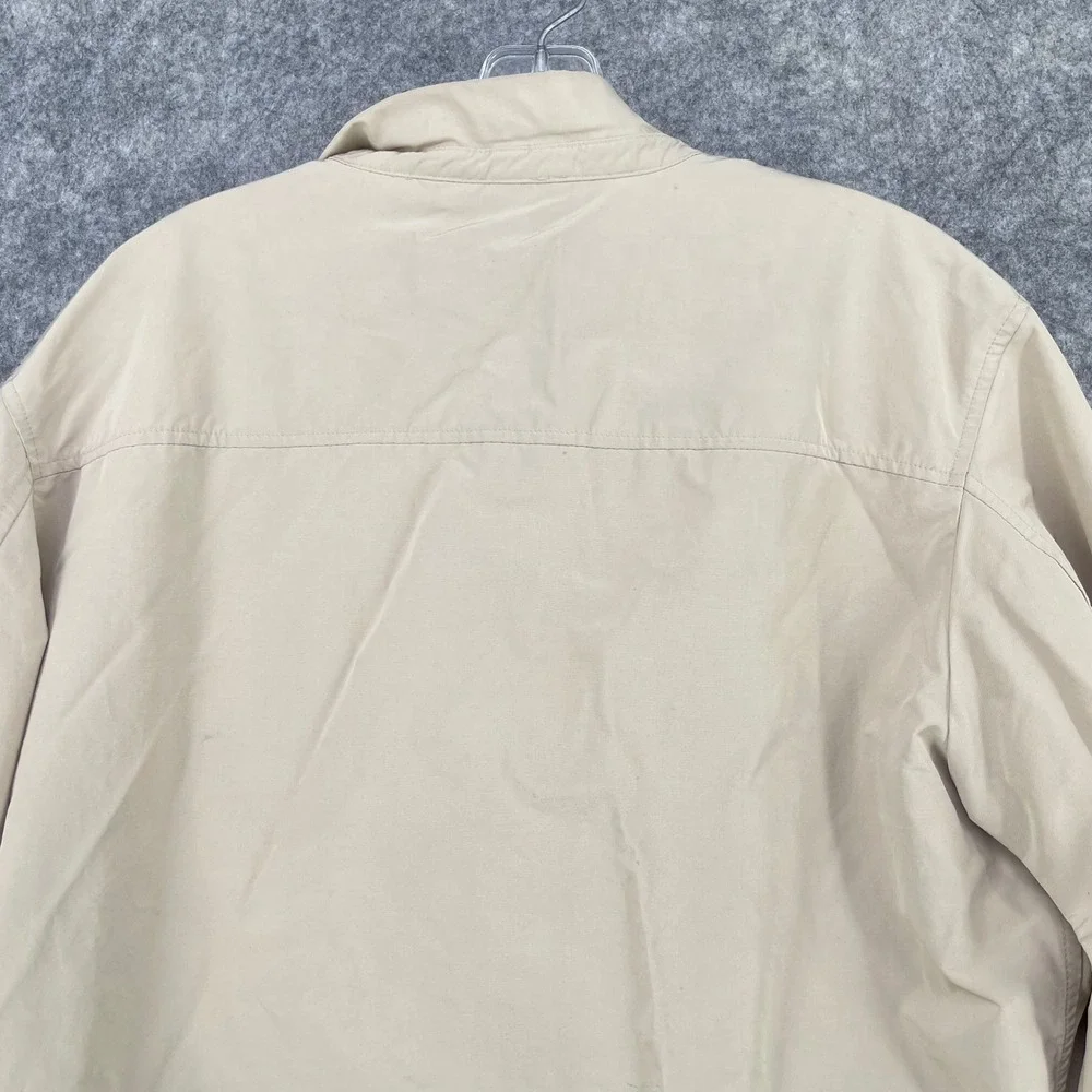 VTG Banana Republic Harrington Jacket Men Large Beige Brown Zip Lightweight Coat